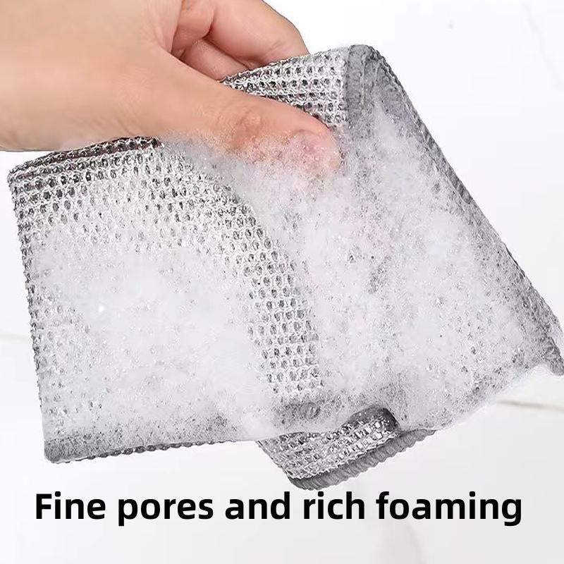 10 Counts Non-Scratch Wire Dishcloths for Kitchen Cleaning, Multipurpose Dishwashing Rags for Wet and Dry Use Easy Rinsing, Reusable, Wire Cleaning Cloth Wire Dish Towels for Kitchen, Sinks, Pots, Pans