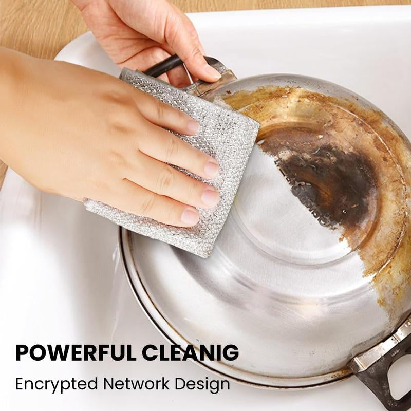 10 Counts Non-Scratch Wire Dishcloths for Kitchen Cleaning, Multipurpose Dishwashing Rags for Wet and Dry Use Easy Rinsing, Reusable, Wire Cleaning Cloth Wire Dish Towels for Kitchen, Sinks, Pots, Pans