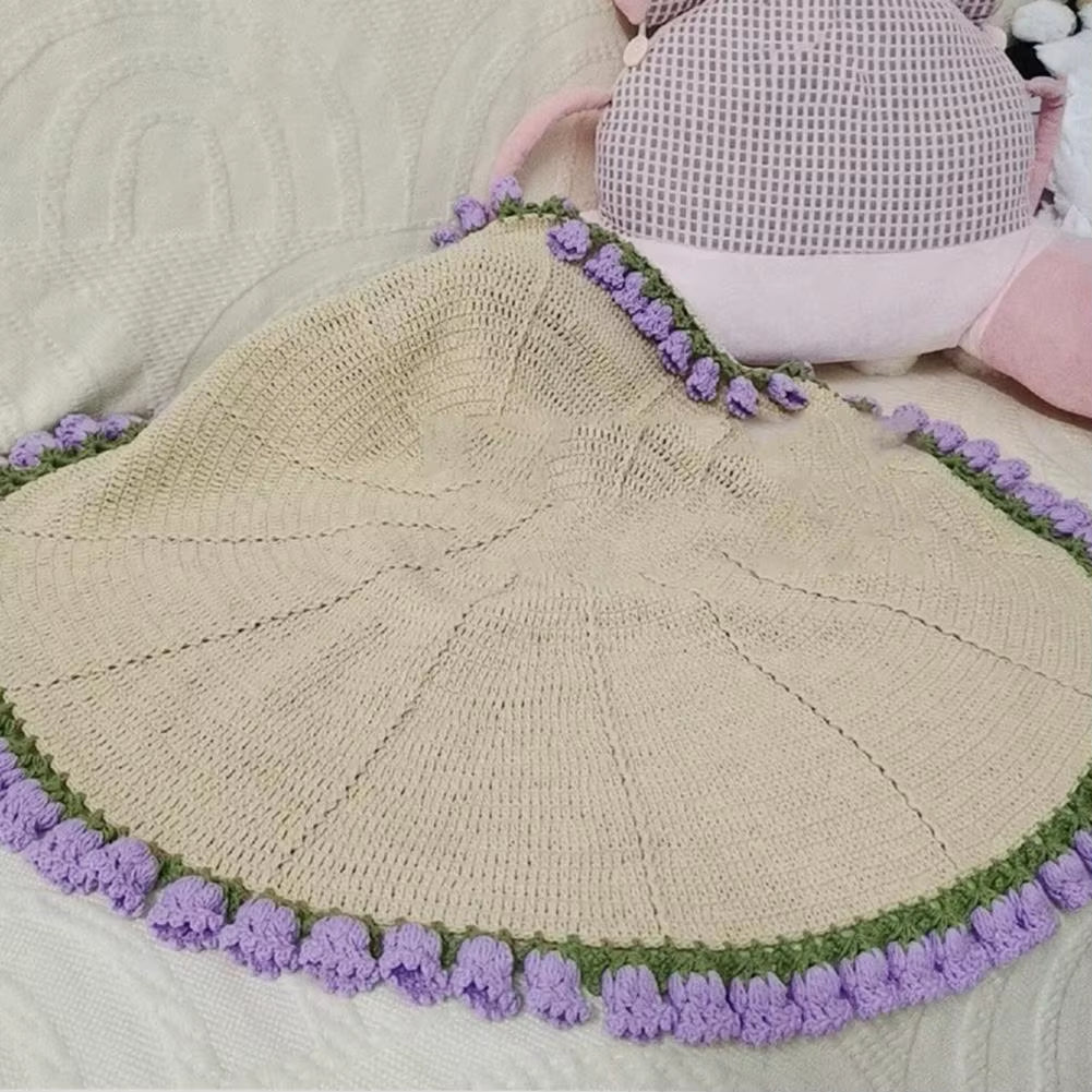DIY Crochet Flowers Blanket Rose Bouquet Blanket Crocheting Kit Bouquet Throw Blanket Craft Kit for Mother'S Day Birthday Gift