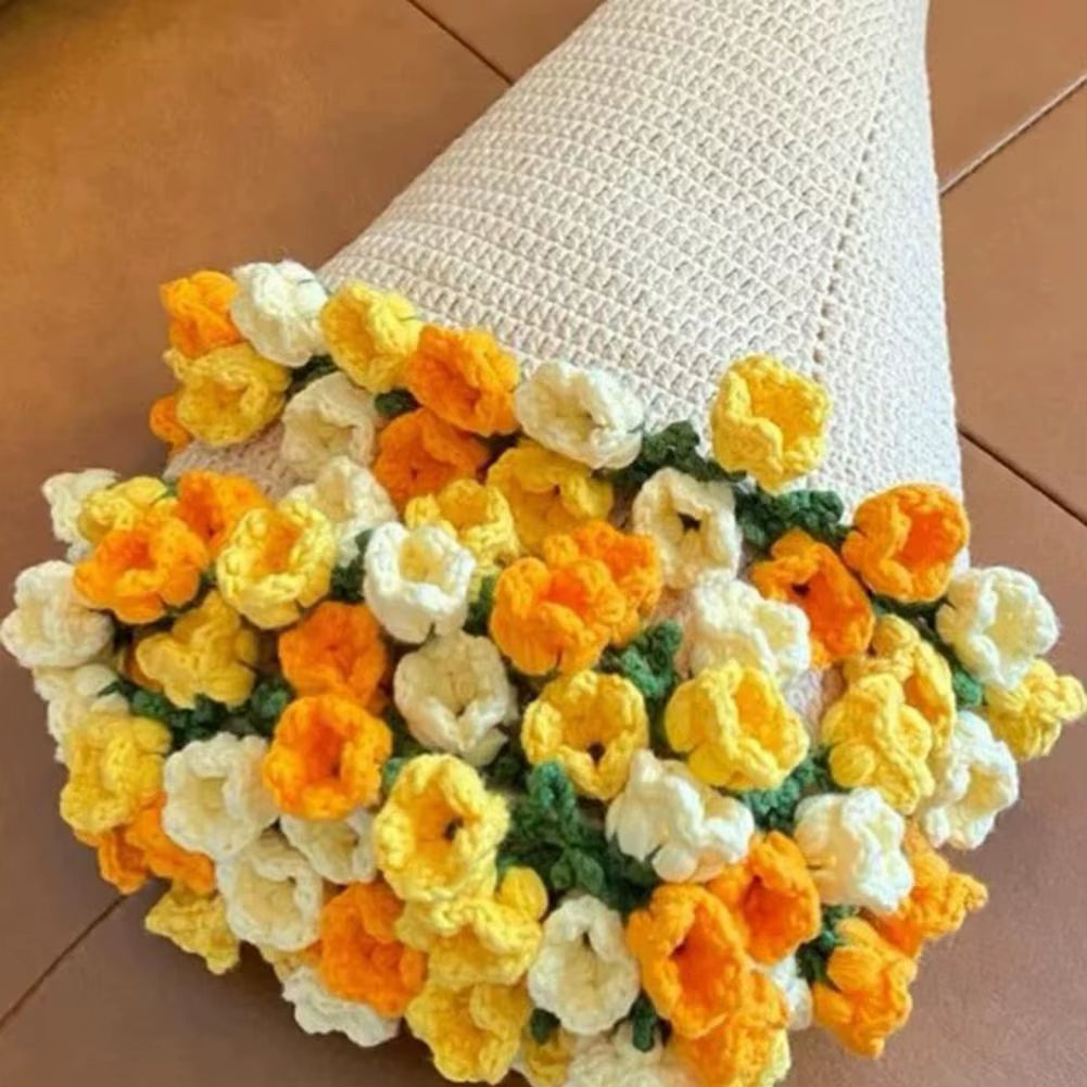 DIY Crochet Flowers Blanket Rose Bouquet Blanket Crocheting Kit Bouquet Throw Blanket Craft Kit for Mother'S Day Birthday Gift