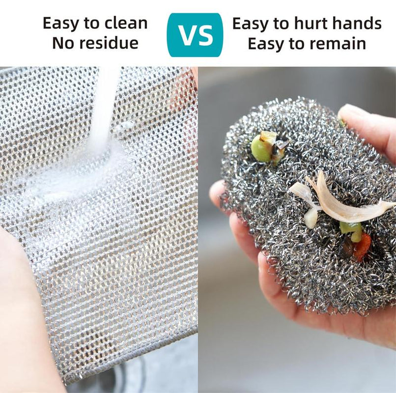 10 Counts Non-Scratch Wire Dishcloths for Kitchen Cleaning, Multipurpose Dishwashing Rags for Wet and Dry Use Easy Rinsing, Reusable, Wire Cleaning Cloth Wire Dish Towels for Kitchen, Sinks, Pots, Pans