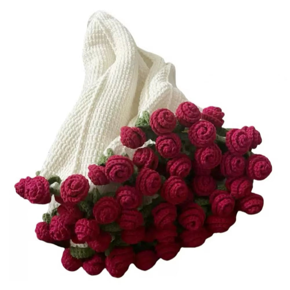 DIY Crochet Flowers Blanket Rose Bouquet Blanket Crocheting Kit Bouquet Throw Blanket Craft Kit for Mother'S Day Birthday Gift