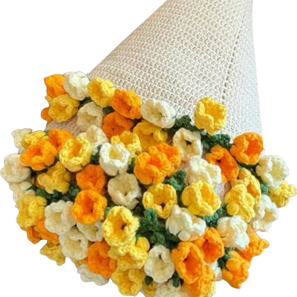 DIY Crochet Flowers Blanket Rose Bouquet Blanket Crocheting Kit Bouquet Throw Blanket Craft Kit for Mother'S Day Birthday Gift