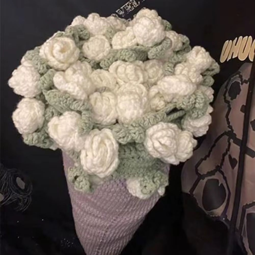 DIY Crochet Flowers Blanket Rose Bouquet Blanket Crocheting Kit Bouquet Throw Blanket Craft Kit for Mother'S Day Birthday Gift