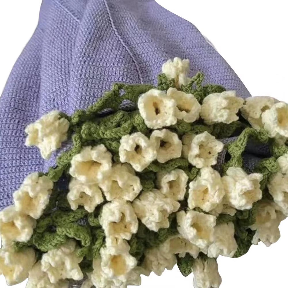 DIY Crochet Flowers Blanket Rose Bouquet Blanket Crocheting Kit Bouquet Throw Blanket Craft Kit for Mother'S Day Birthday Gift