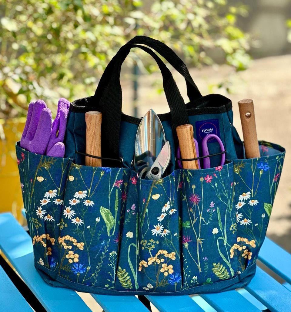 Gardening Tool Bag and Tote, Tool Bag, Gift for Gardener, Garden Tool Organizer, Garden Tote Bag