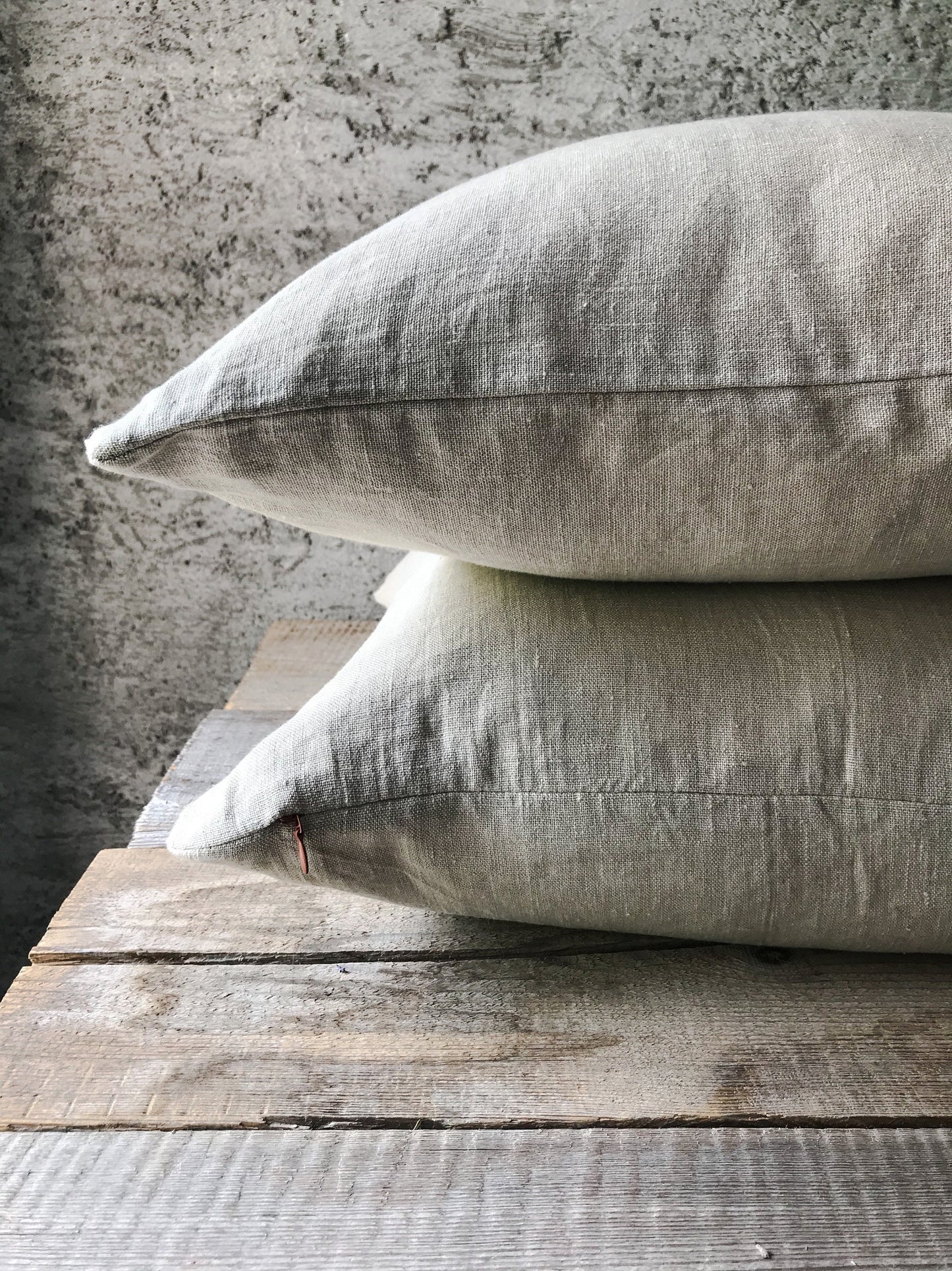 Rustic Washed Linen Pillow Case in Natural/Raw Linen Throw Pillow Covers/Grain Sack Pillow Case/Farmhouse Pillow Sham/Decorative Pillow Case