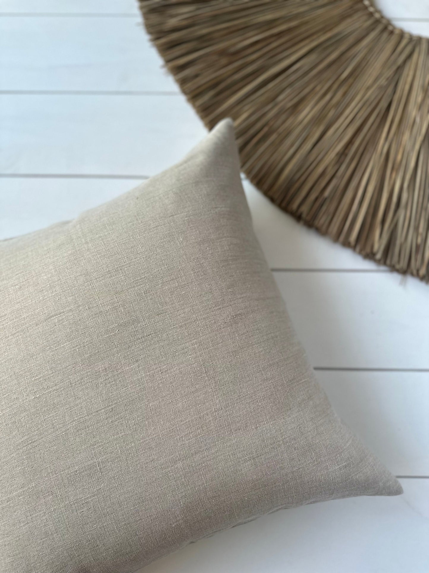Rustic Washed Linen Pillow Case in Natural/Raw Linen Throw Pillow Covers/Grain Sack Pillow Case/Farmhouse Pillow Sham/Decorative Pillow Case