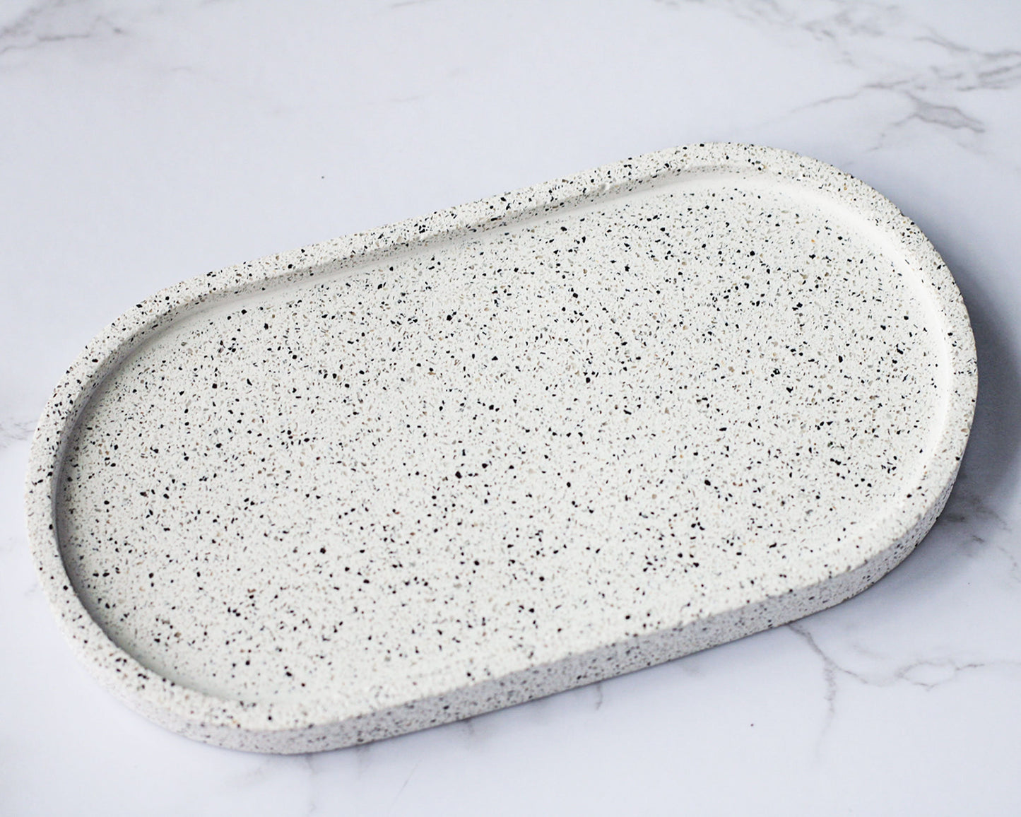 Oval Tray Decor Trinket Dish Small Storage Handmade Jesmonite Neutral Home Decor and Gift