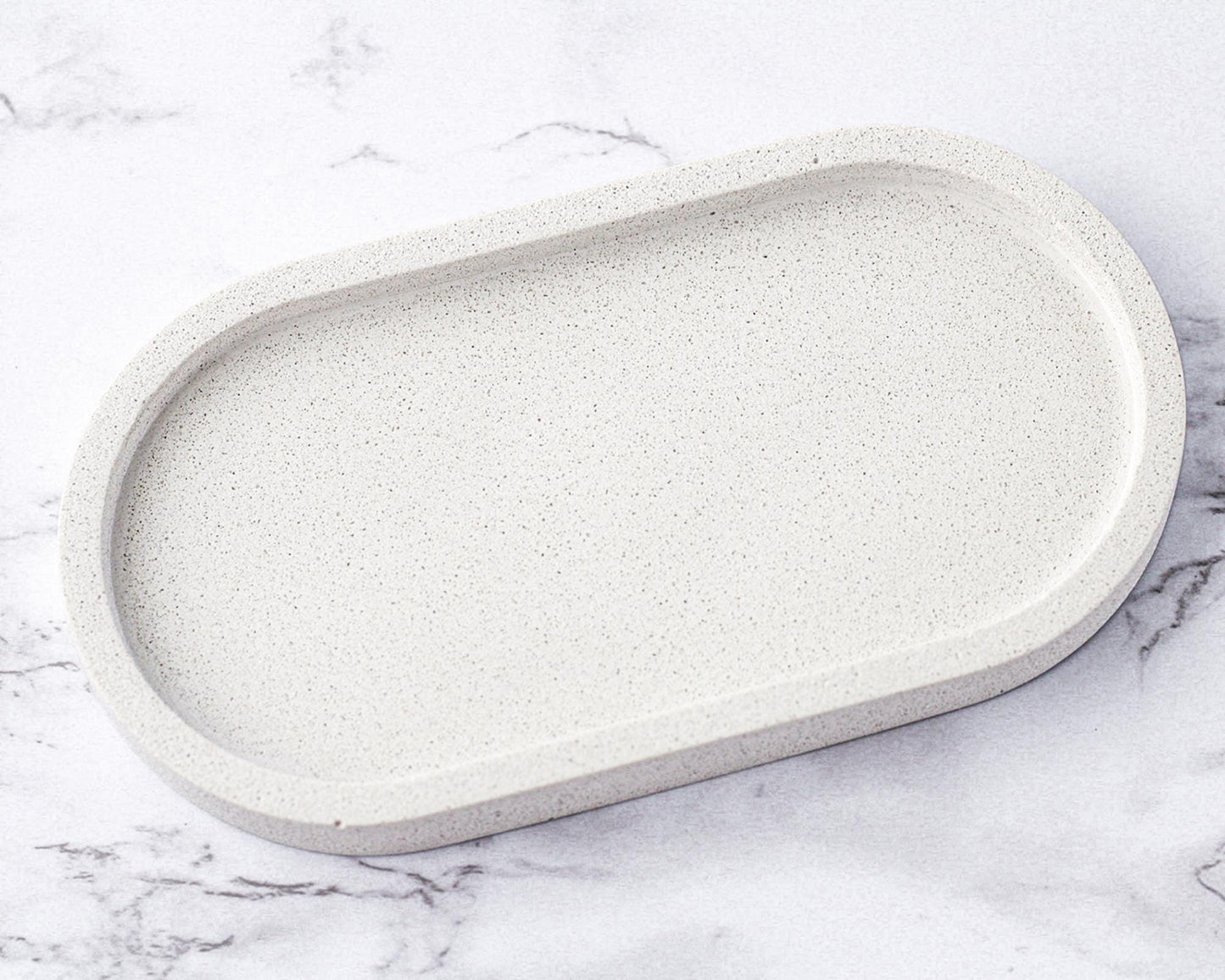 Oval Tray Decor Trinket Dish Small Storage Handmade Jesmonite Neutral Home Decor and Gift