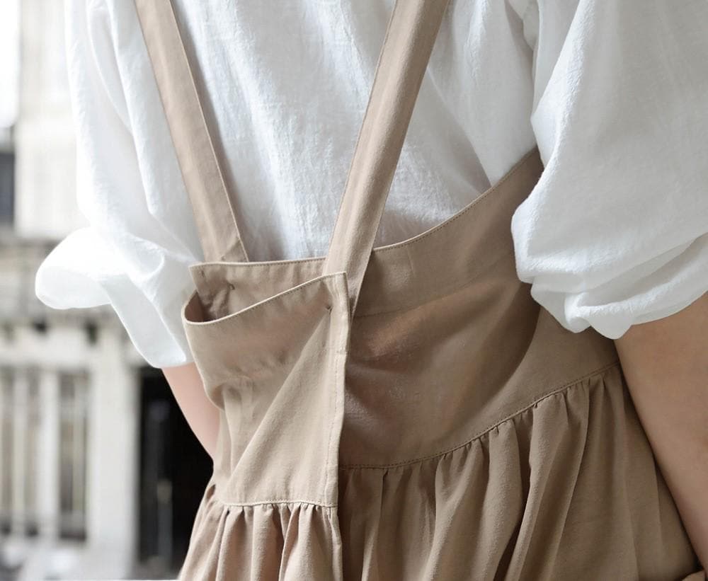 Classic Cotton Linen,Waterproof Apron,Gardening Apron,Baking and Crafting Apron,Deep Pockets Apron,Adjustable and Comfortable Apron