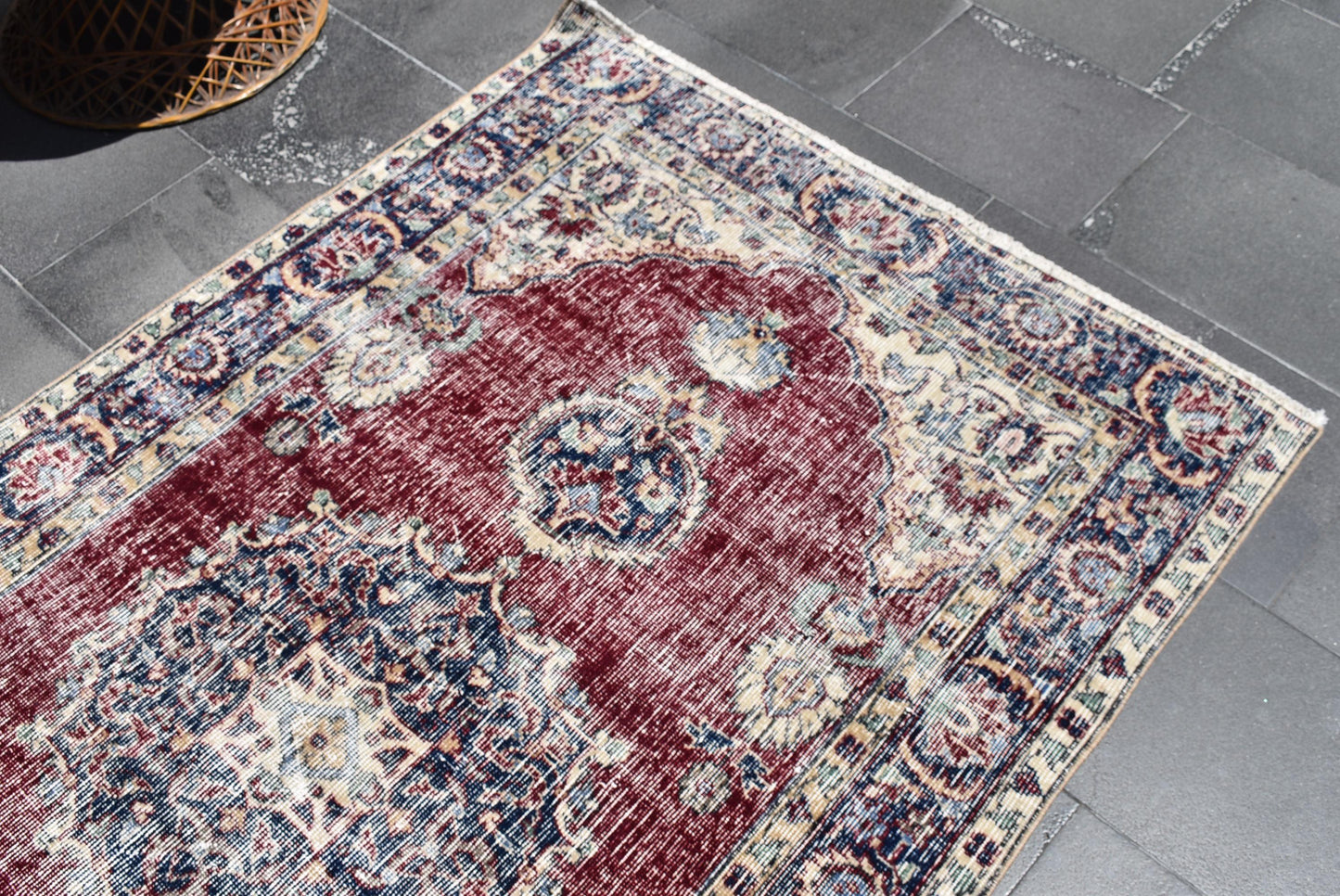 Free Shipping, Turkish Rug, Oushak Rug, Bohemian Rug, Free Shipping 3.8 X 6.5 Ft , Turkey Rug, Boho Decor , Rustic Rug , Area Rug, ZDA0393