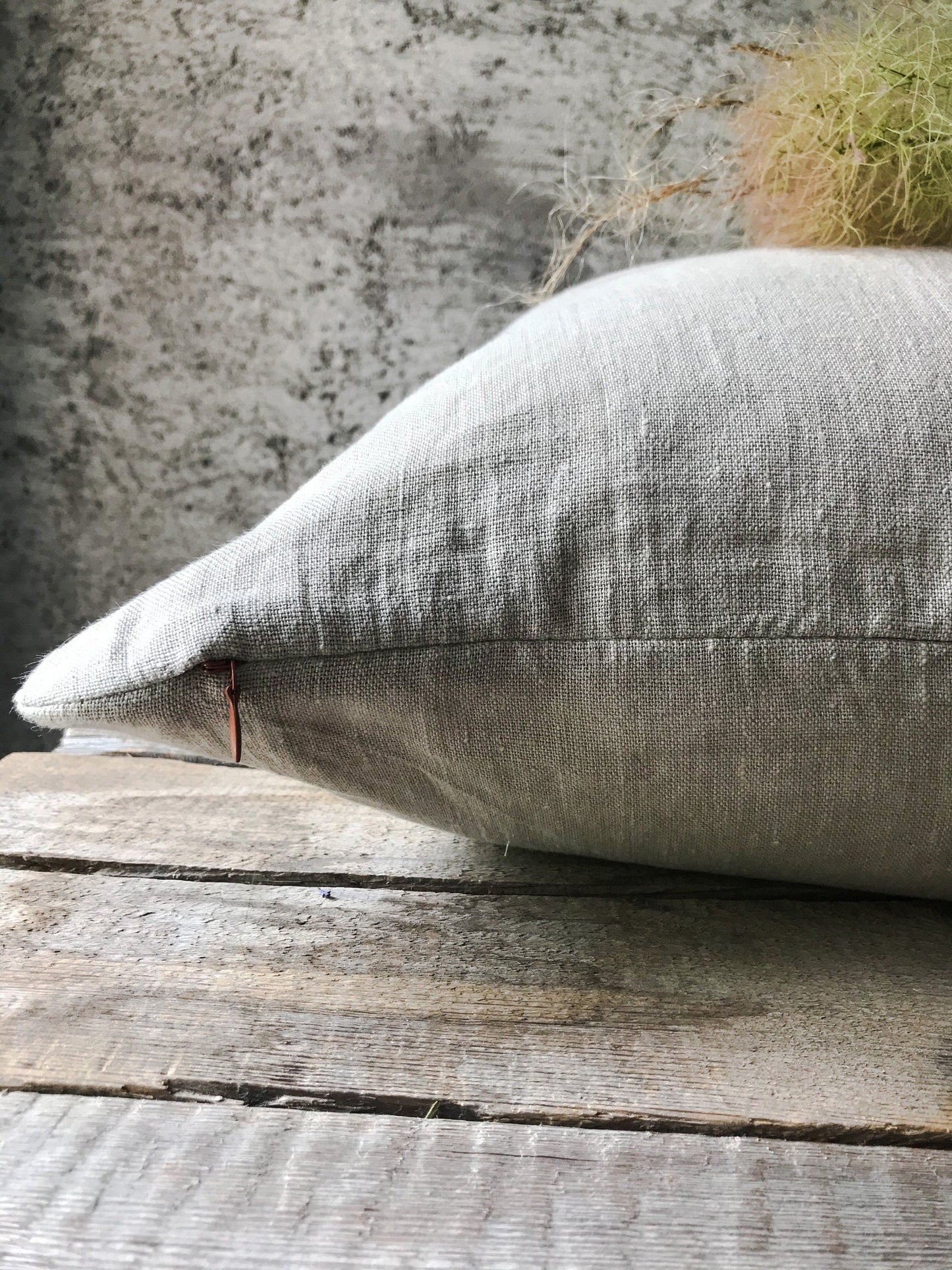 Rustic Washed Linen Pillow Case in Natural/Raw Linen Throw Pillow Covers/Grain Sack Pillow Case/Farmhouse Pillow Sham/Decorative Pillow Case