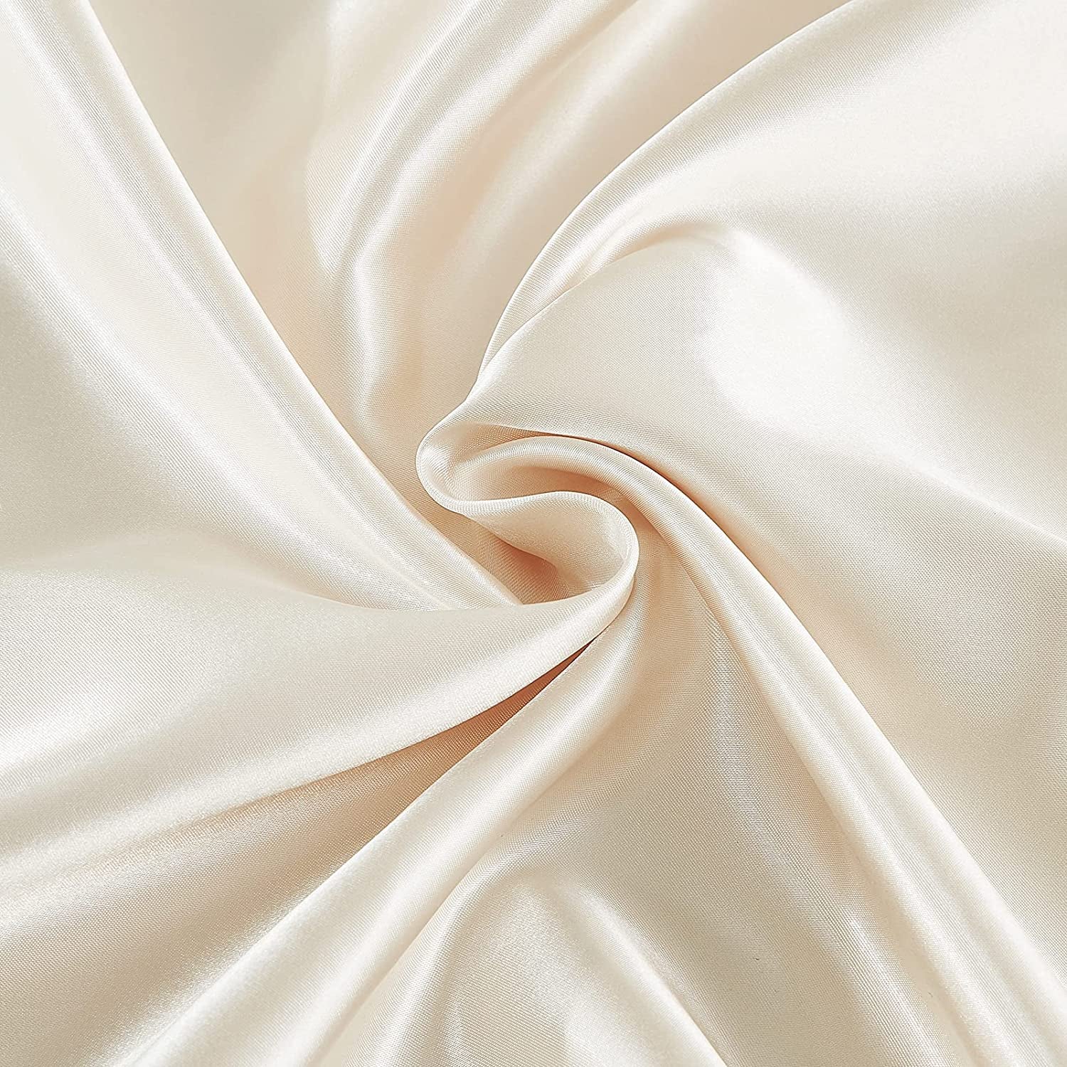 Satin Pillowcase Queen Set of 2, Soft Pillowcases for Hair and Skin Similar to Silk, Beige Pillow Cases 2 Pack with Envelope Closure, 20X30 Inches