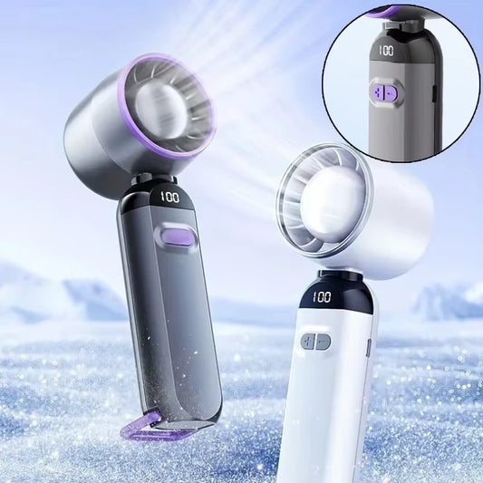 Turbo Fan Outdoor Foldable Portable Handheld Mini Fan Portable Rechargeable 100 Levels of Wind Speed Free Adjustment
