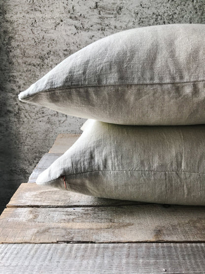 Rustic Washed Linen Pillow Case in Natural/Raw Linen Throw Pillow Covers/Grain Sack Pillow Case/Farmhouse Pillow Sham/Decorative Pillow Case