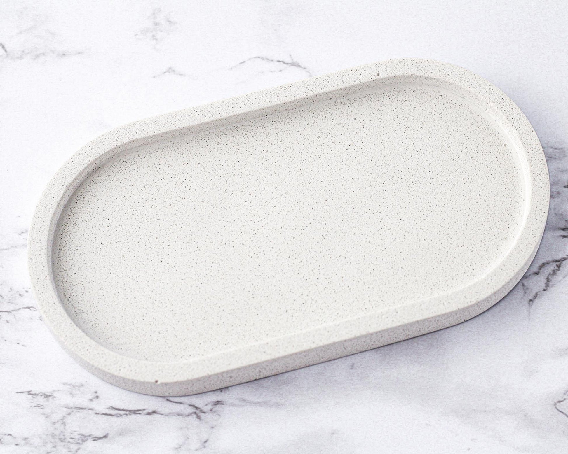 Oval Tray Decor Trinket Dish Small Storage Handmade Jesmonite Neutral Home Decor and Gift