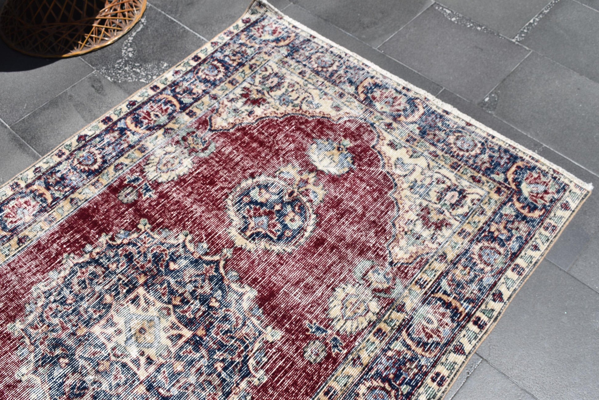 Free Shipping, Turkish Rug, Oushak Rug, Bohemian Rug, Free Shipping 3.8 X 6.5 Ft , Turkey Rug, Boho Decor , Rustic Rug , Area Rug, ZDA0393