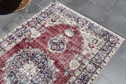 Free Shipping, Turkish Rug, Oushak Rug, Bohemian Rug, Free Shipping 3.8 X 6.5 Ft , Turkey Rug, Boho Decor , Rustic Rug , Area Rug, ZDA0393