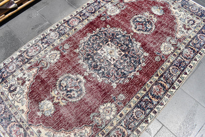 Free Shipping, Turkish Rug, Oushak Rug, Bohemian Rug, Free Shipping 3.8 X 6.5 Ft , Turkey Rug, Boho Decor , Rustic Rug , Area Rug, ZDA0393