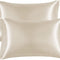Satin Pillowcase Queen Set of 2, Soft Pillowcases for Hair and Skin Similar to Silk, Beige Pillow Cases 2 Pack with Envelope Closure, 20X30 Inches
